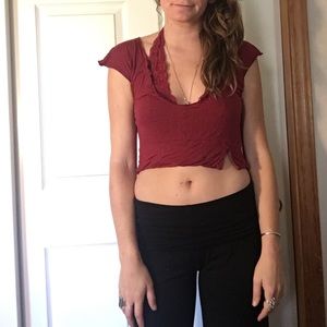 Red crop top